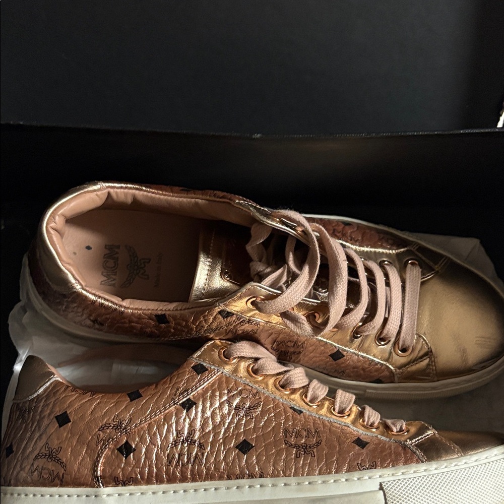 MCM Metallic Rose Sneakers